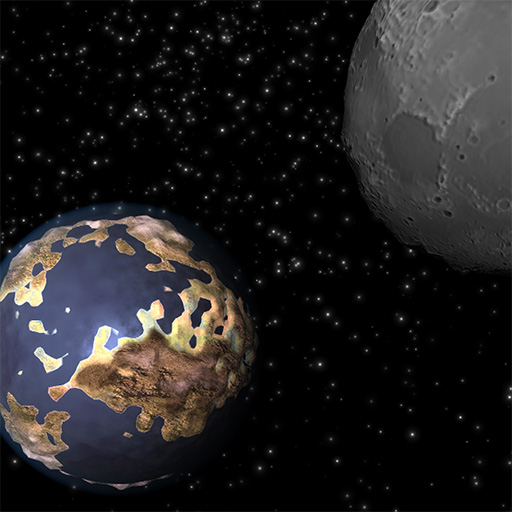 A screenshot of the planet simulation Omdreon